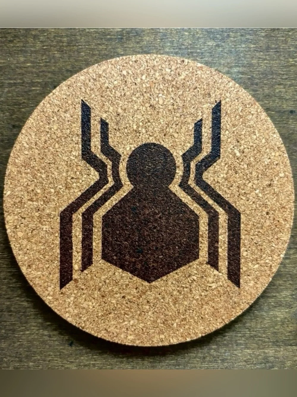 Spider-Man Cinematic Logos Laser Engraved Cork Coasters Lot of 3